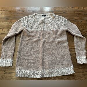 Fate Taupe Cream Colorblock Textured Knit Sweater M